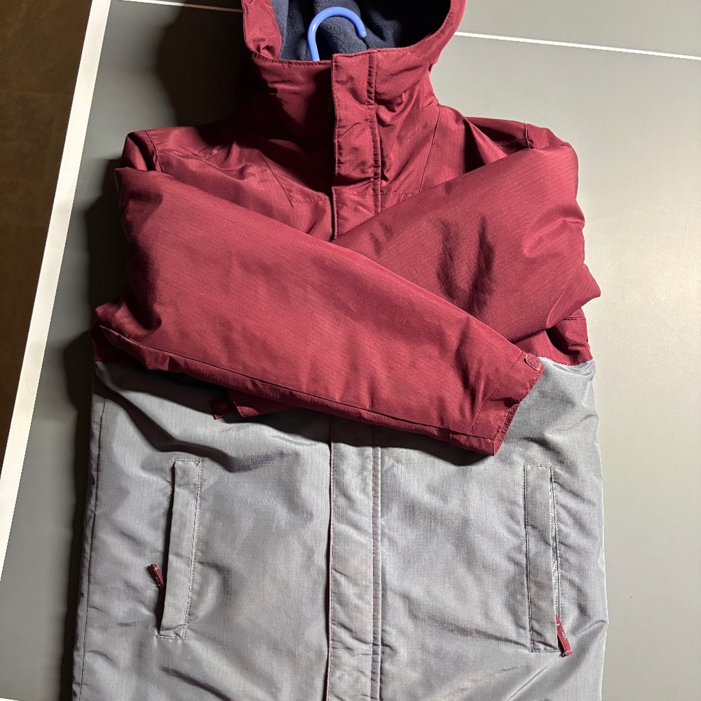 Children's Place 3 in 1 Winter Jacket 10/12, Gray, Burgundy & Navy-Pants Size 8